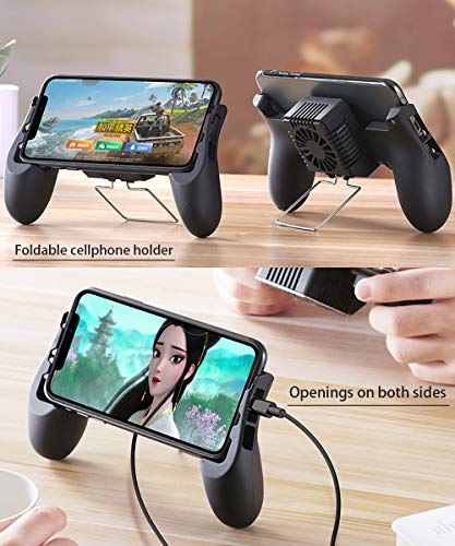 SONGVEN Semiconductor Mobile Game Controller Gamepads with Two Triggers Sensitive Aim Shoot Keys Portable Semiconductor Phone Radiator for 4-6.7 inch iOS Android Phones (H5。)