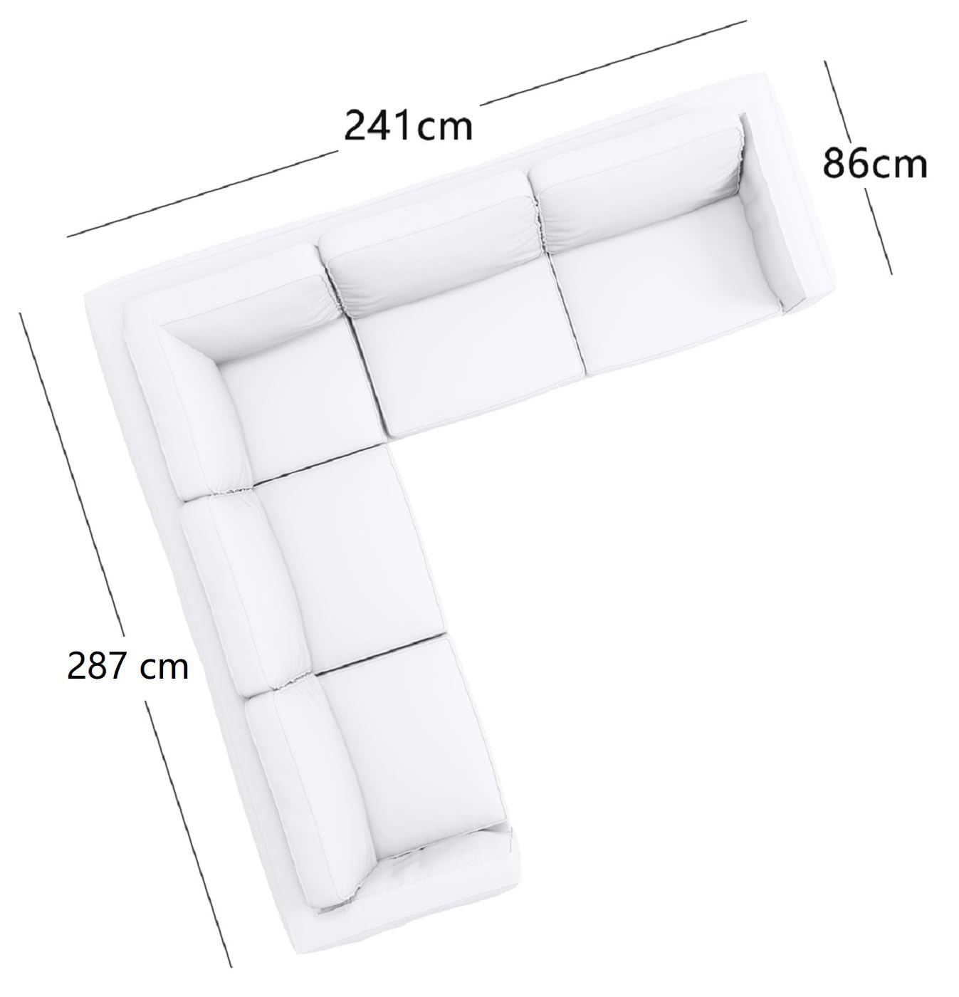 HomeTown Market La Housse de canapé d'angle Karlstad en Coton Dense et Durable (2+3/3/3+2) est fabriquée sur Mesure pour IKEA Karlstad (Gris foncé Pur)