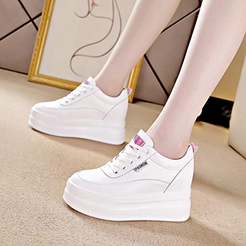 Image of ACE SHOCK Women Wedges Sneakers with Hidden Heel Ankle High Platform Walking Shoes Fashion Bride Wedding Shoes