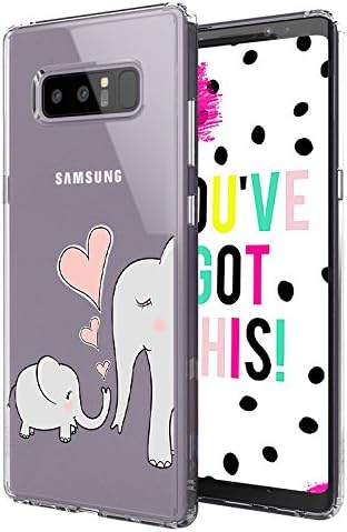 Galaxy Note 8 Case, Galaxy Note 8 Clear Case, MOSNOVO Cute Elephant Pattern Clear Design Printed Transparent Plastic Hard Back Case with TPU Bumper Protective Case Cover for Samsung Galaxy Note 8