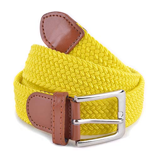 Umo Lorenzo Stretch Braided Woven Golf Belts without Holes, Elastic Casual Belts for Men and Women