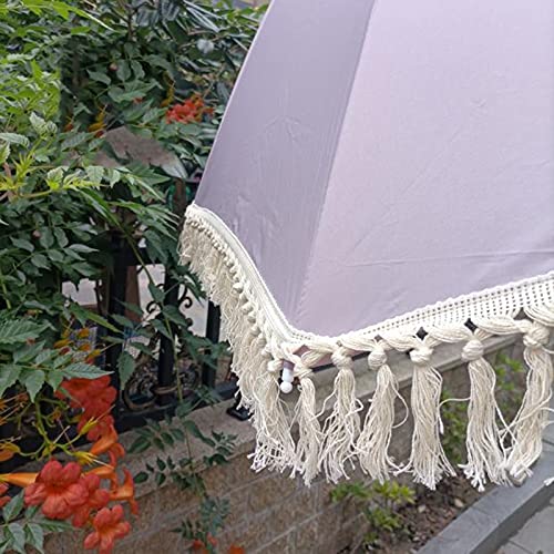 Parasol de plage à franges Ø2m inclinable idéal pour sublimer votre terrasse