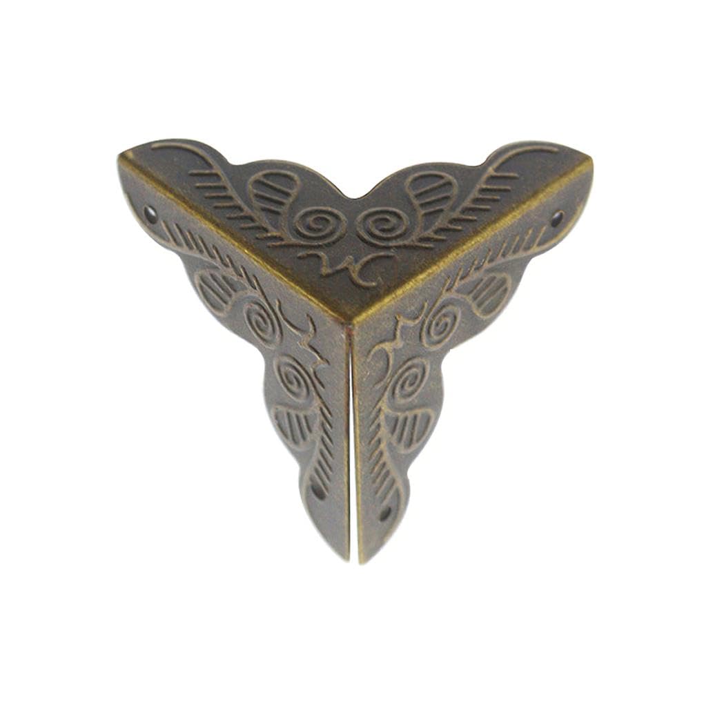 WOVEBIUS 10x Wood Case Corner Cover Decorative Metal Jewelry Box Corners Guard Exterior Decoration Surfaces Ornaments Bronze