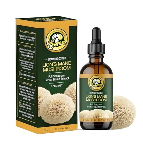 Lion's Mane Mushroom Potent Liquid Extract | 1:2 | Boost Brain & Gut Health | Sharp Focus | 30 days