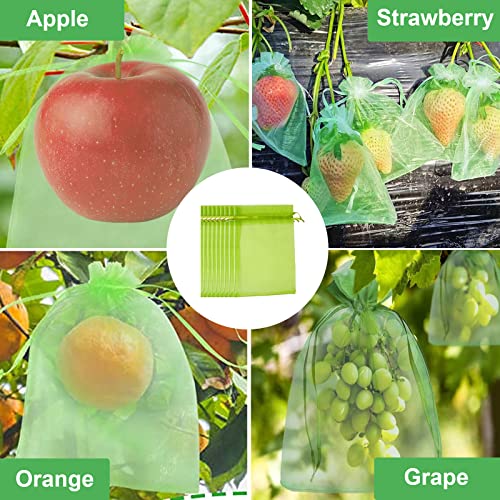 80 Pieces Fruit Protection Bags, 6X8 Inch Fruit Netting Bags With Drawstring,Garden Fruit Cover Mesh Bag To Protect Plants From Pest Birds Squirrels (Green) #TOP1