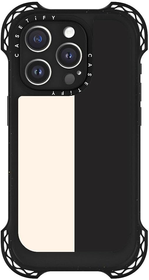 CASETiFY Ultra Bounce Case for iPhone 15 Pro [10x Military Grade Drop Tested / 32.8ft Drop Protection/Compatible with Magsafe] - White/Black Colorblock - Clear Black - Image 3