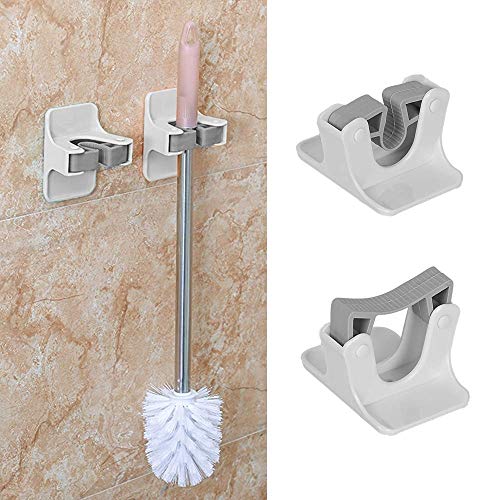 Broom Holder, McoMce Sturdy Broom Holder Wall Mount, Broom Gripper Holds Self Adhesive No Drilling Super Anti-Slip, Broom and Dustpan Hanger for Home, Kitchen, Garden, Garage Storage Systems, 6 PCS - Thumbnail 7