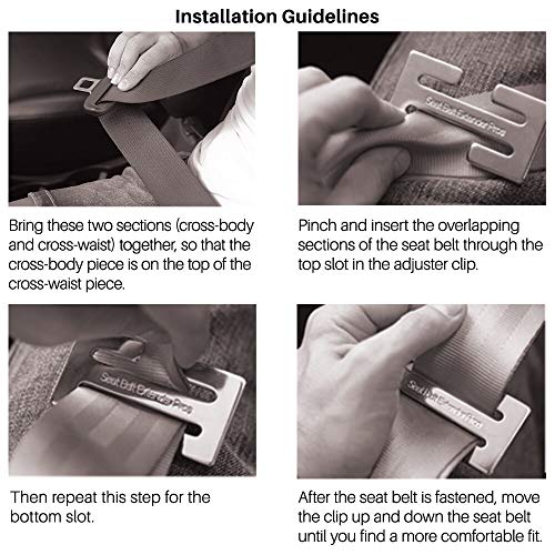 Seat Belt Webbing Clip Accessory - 2 x Locking Clip, Metal - Simply Clip on the Webbing as Needed for Comfort!