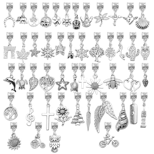 Lot de 50 pendentifs mixtes breloques pour fabrication de bijoux DIY - 2