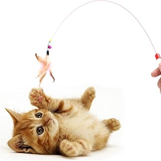 DIGIFLEX Cats Bouncy Rod with Bell and Feathers 36" - Playing Toys for Cats product image