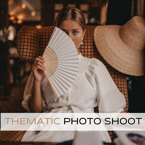 YARRD White Hand Held Fan Folding - Hand Fans for Women Ladies Folding Fans for Girls Folding Fan Foldable Bamboo Fan Silk Fan Hand Fan Folding Hand Fans for Wedding Fan Hand Fans Foldable for Décor