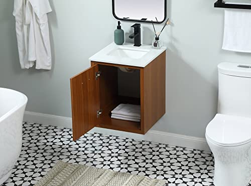 Elegant Decor Indoor Modern Under Sink Bathroom Fixtures Storage Organizer Cabinet 18 Inch Single Bathroom Vanity - Teak #TOP6