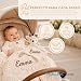 Imagen de mibebestore Pack Manta Bebe Personalizada + Doudou Bordado Regalo Personalizado para Recien Nacido Niño o Niña Mantita Minky Suave 80x100cm Dou Dou 25x25 cm Cuna Coche Detalle Tierno