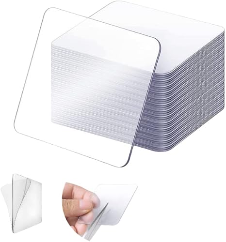 Double Sided Tape Heavy Duty 10PACK Mounting Adhesive Tape Clear Double Sided Tape for Walls Two Sided Tape Remover Waterproof Strong Squares 3’ Inches Sticky for Wall Door Windows Crafts