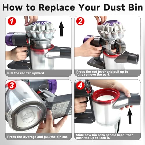 Image of Lemige Upgraded V7 V8 Dust Bin Canister Replacement Parts for Dyson V7 V8