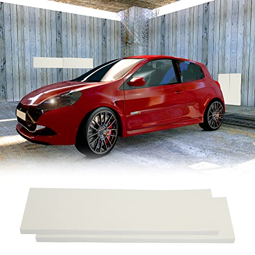 X AUTOHAUX 400x120x15mm 2pcs Car Garage Wall Guard Door Bumper Protector White, 15.75"x4.72"x0.59" - Image 2