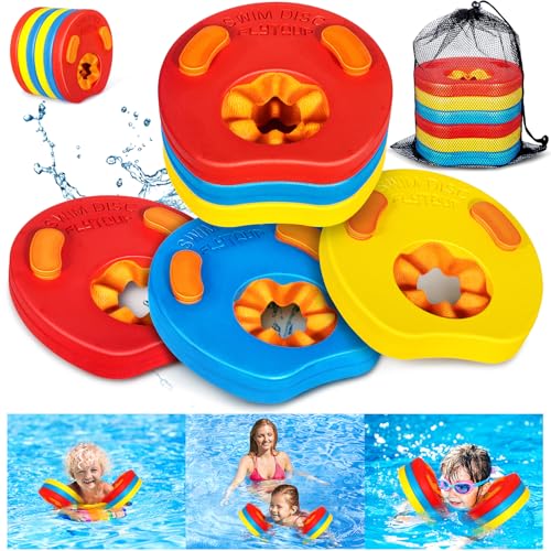 NLMWTI Manguitos de Natación para Niños, 6PCS Flotador Bebe con Bolsa de Almacenamiento, Manguitos Dolphin, Churros Piscina Espuma de Natación de 2 a 6 años