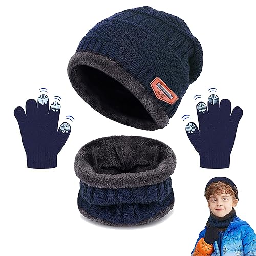 El Mejor Listado de Guantes para Niño para comprar hoy. 43 Gorros de Invierno Niños con Bufanda y Guantes Tactiles, Gorros con Tejido de Punto Cálidos de Invierno para niños y Niñas, Gorro y Bufanda Infantil Esquiar, Regalos para Niño...