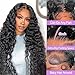 Mepurer 26 Inch Deep Wave Wig Human Hair with Baby Hair 200 Density 13x6 Lace Front Wigs Human Hair Pre Plucked Natural Hairline Deep Curly Lace Frontal Wig for Black Women Natural Color