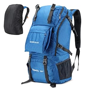 Hiking Backpack, CestMall 50L Lightweight Trekking Rucksack for Men Women Waterproof Travel Bag Outdoor Camping Daypack with Rain Cover for Climbing Fishing Mountaineering Touring Cycling School Gifts