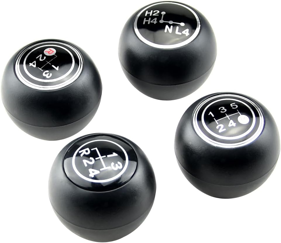 Gear Shift Knob Lever Shifter Pen Head Handball Compatible with to-yota La-nd Cr-uisers 40 Series FJ40 FJ43 FJ45 BJ40 BJ45 HJ47 1969-1984-Red 4 Speed+H4