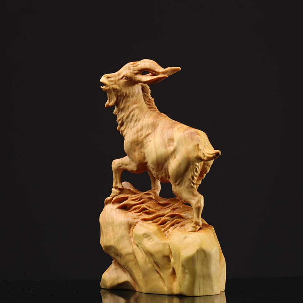 木彫り　羊　ヤギ　彫刻　オブジェ　置物　インテリア　工芸品　美術品　A2511 Amazon.co.jp: 彫刻 ヤギの像木彫り羊の装飾装飾的な彫刻工芸品
