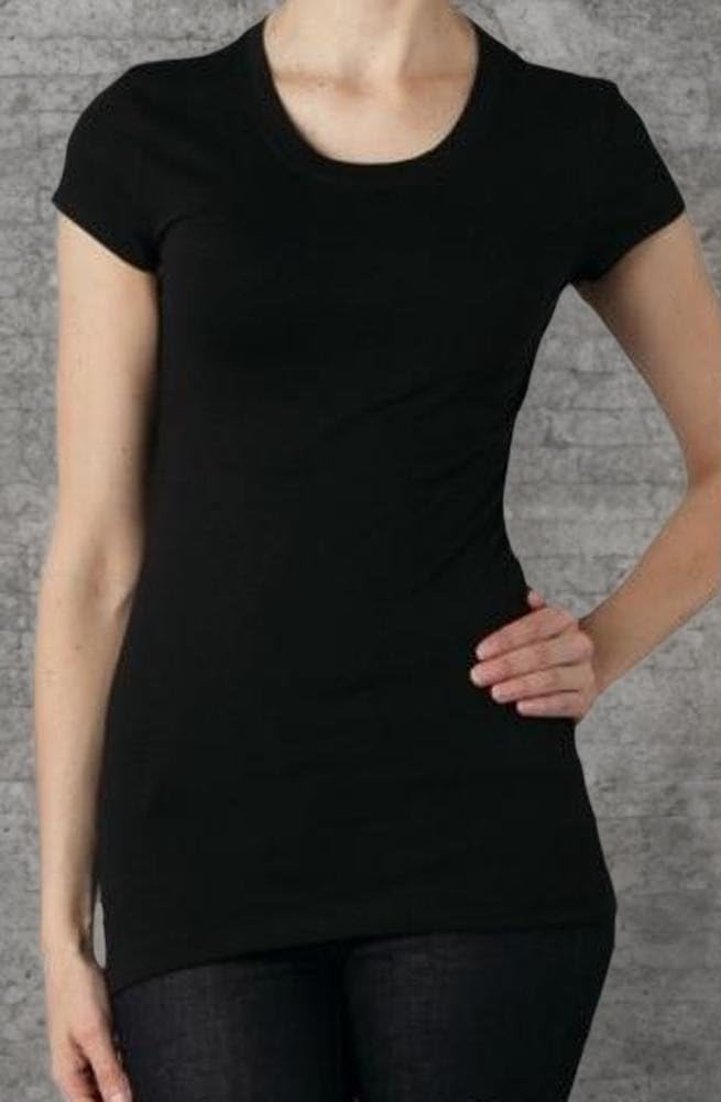 Zenana Outfitters Women's Long Basic Cap Sleeve Crew Neck T-Shirt - Image 2