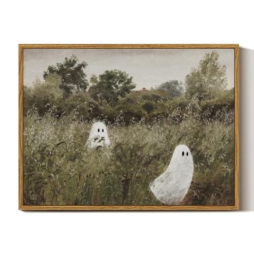 InSimSea Framed Canvas Wall Art, Vintage Halloween Decor With Cut...
