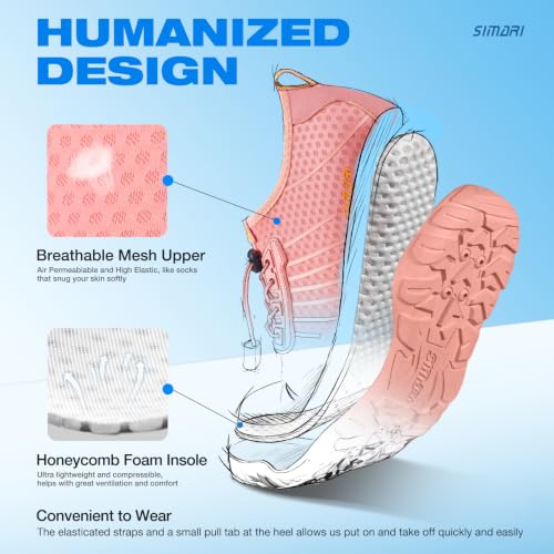 Image of SIMARI Water Shoes for Women Men - Barefoot Quick-Dry Aqua Socks | Lightweight Swim Shoes for Surfing, Swimming, Beach Sports, Kayaking, Diving | Non-Slip Design