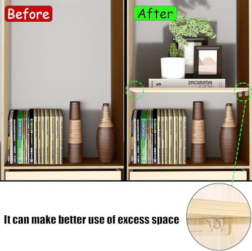 Image of Boniry Shelf Support Pegs - Innovative Punch-Free Plastic Brackets for Cabinet and Closet Shelves, Self-Adhesive Clips for Kitchen, Furniture, and Bookshelves (8)