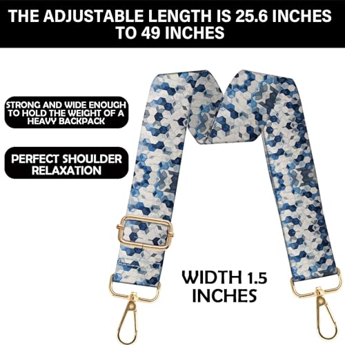 Image of Purse Strap Crossbody Shoulder Canvas Straps 1.5 inch Wide Replacement Adjustable Aesthetic Cute for Women Girls Bag
