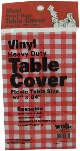 Vinyl Heavy Duty Table Cover 52x84 (Picnic Table Size) (Reusable)