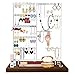Schmuckständer Ohrringhalter Ohrring ständer, 5 Tier Metal Ohrring Organizer mit Holz Base, JOENCOST Ohrstecker Display Schmuckhalter zur Aufbewahrung von Halsketten Armbändern Ringen Uhren (Weiß)