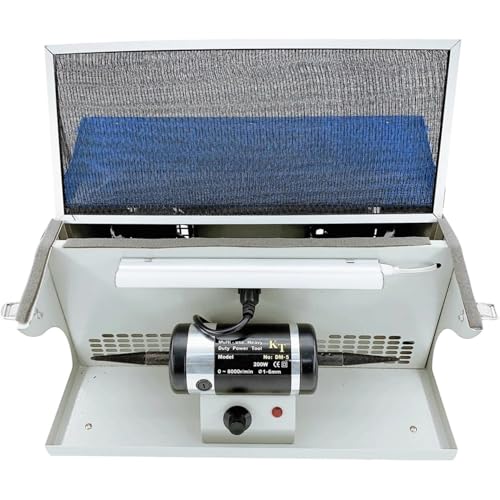 Máquina pulidora de joyas de escritorio con colector de polvo, velocidad ajustable de 180 W, 2000-7000 RPM para pulir joyas y rocas