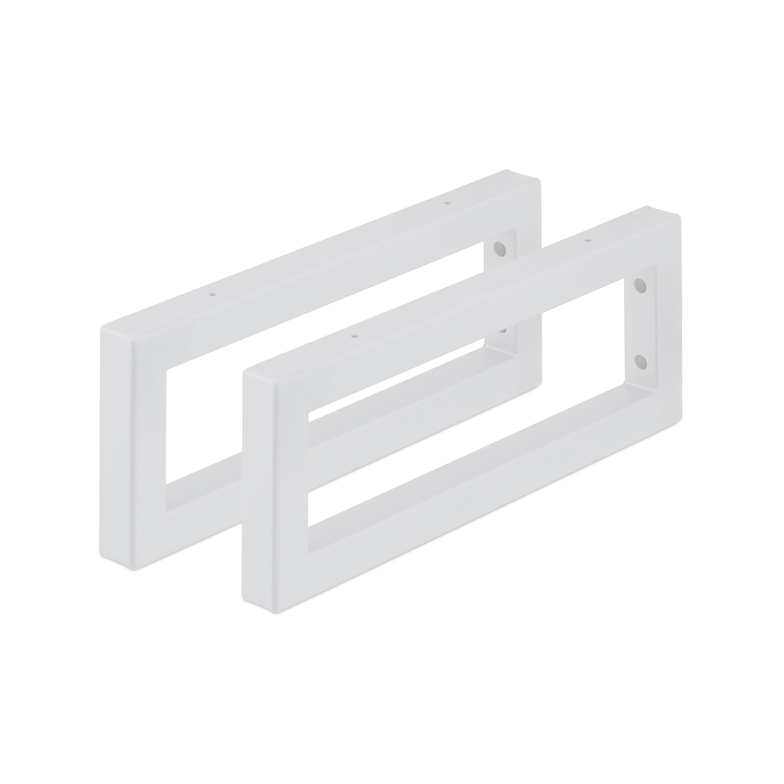Relaxdays Reggimensola da Muro, 2 Staffe per Mensole Parete, 40 cm, Supporti Rettangolari per Scaffali, Acciaio, Bianco