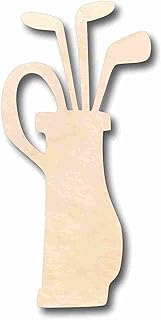 Unfinished Wood Golf Bag Silhouette Craft up to 46" DIY 4" / 1/4"