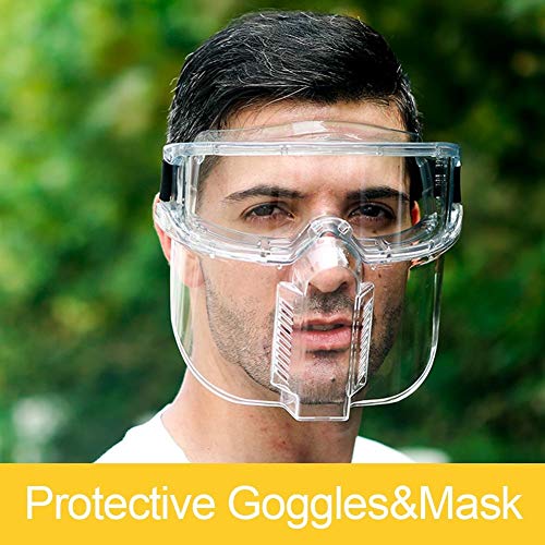 Yunbai Protective Eyeglasses Face Goggles Transparent Protective Goggles Safety Goggles Anti-Splash Face Shield