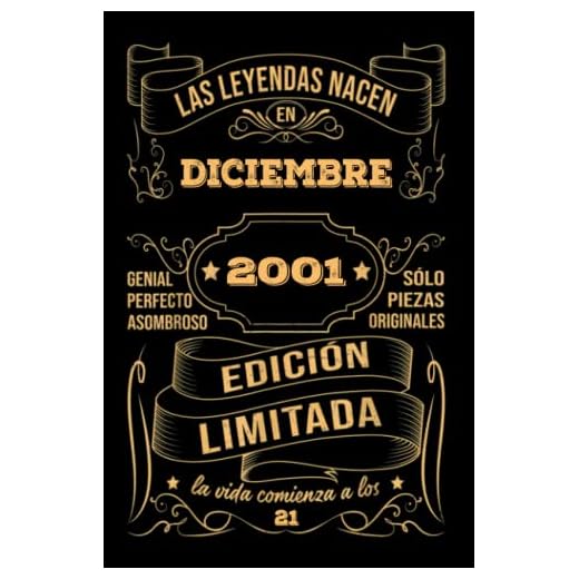 Cumpleaños Vintage Leyendas Nacen en Diciembre 2001: Regalo de 21 cumpleaños para mujeres y hombres, regalo de 21 cumpleaños para él/ella, Cuaderno Diario | regalos de Diciembre
