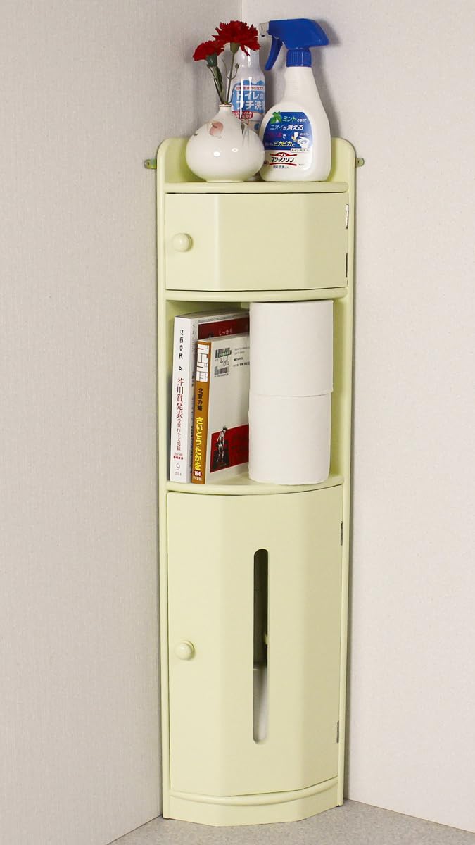 Amazon | 木製 トイレコーナーラック 90cmタイプ 生成り色 | トイレ収納