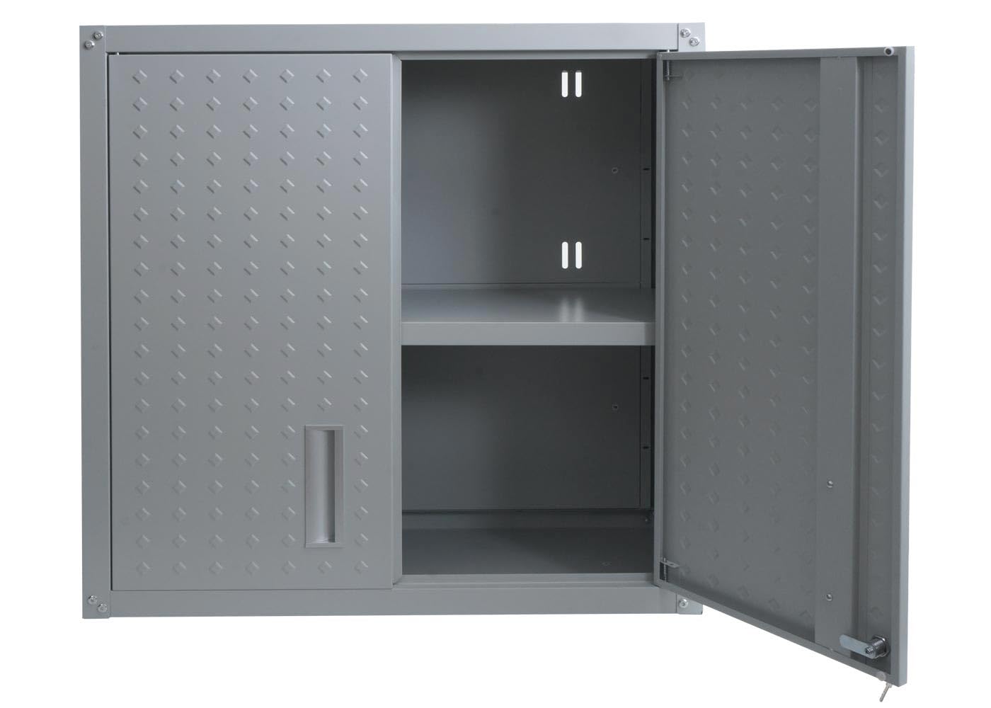 Mendler Armario colgante HWC-O52, armario de pared, garaje, con cerradura, de acero 77 x 77 x 31 cm - gris claro