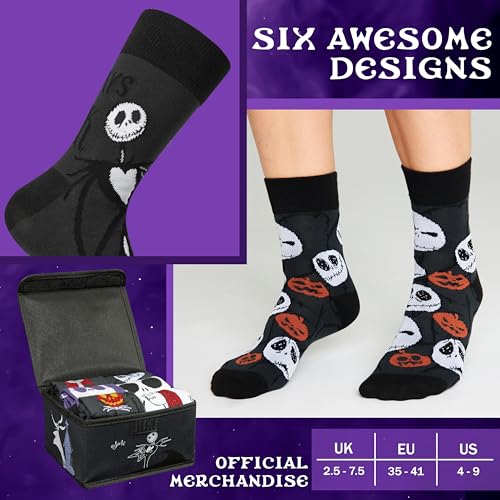Image of Disney Socks 5 or 6 Pack, US Size 4‑9, Soft and Breathable Novelty Socks Gifts for Women, Wife, Girlfriend