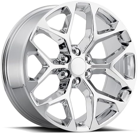 24x10" Size Fits FR 59 for Truck Snowflake Chrome Wheel - 6x5.5" Bolt-Pattern - 24mm Offset - 78.1mm Hub-Size