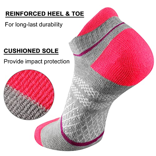 Image of eallco Womens Ankle Socks Athletic Running Short Socks With Cushioned Sole 6 Pairs