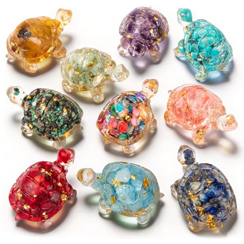 Set de 10 Figuras de Tortuga de Cristal para Decoración miniatura 1
