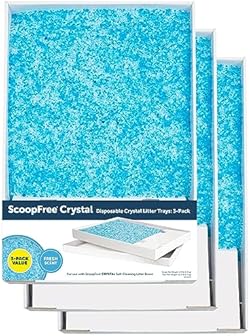 PetSafe ScoopFree Crystal Cat Litter Tray Refills – Fresh Scent, 3-Pack – Disposable Tray – Includes Leak Prot