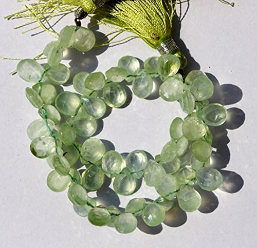 Prehnite naturelle facettée 6-9mm en briolette poire pour la création de bijoux DIY