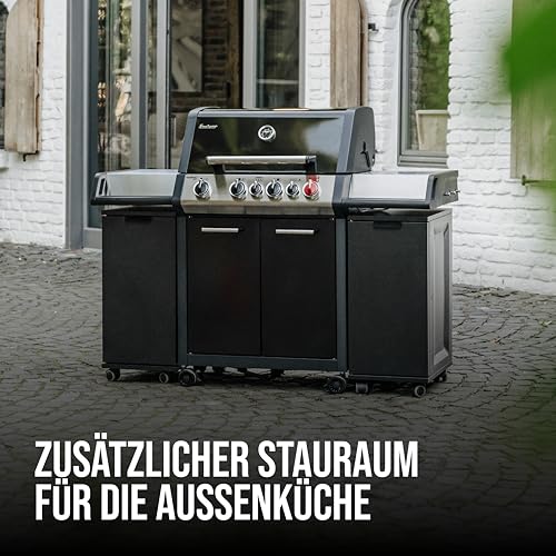 Enders® modularer Trolley für Enders Gasgrill MONROE PRO - Serie und COLORADO- Serie, Stauraum, magnetisch, mehr Ordnung, Grilltrolley, Abstellfläche, B34xT47xH76cm, Grillzubehör, schwarz #88186