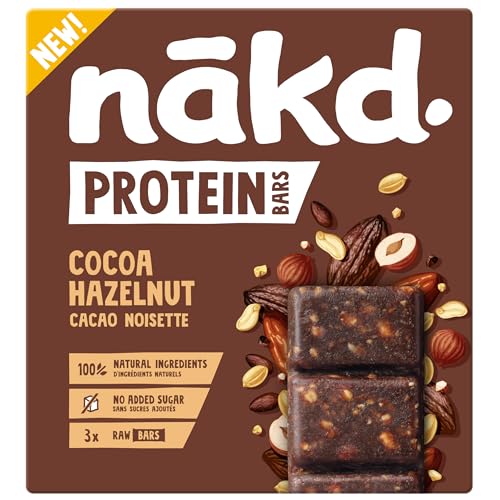 Listado de Barras los más recomendados. 46 Nakd, BARRA DE FRUTOS SECOS Y NUECES SABOR CACAO, 135 g
