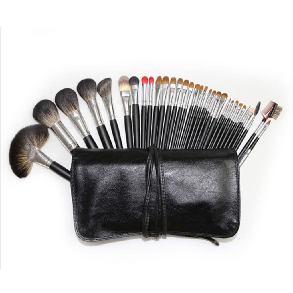 Pinceau de maquillage sans trace : ensemble de 32 pièces manche en bois yeux et teint