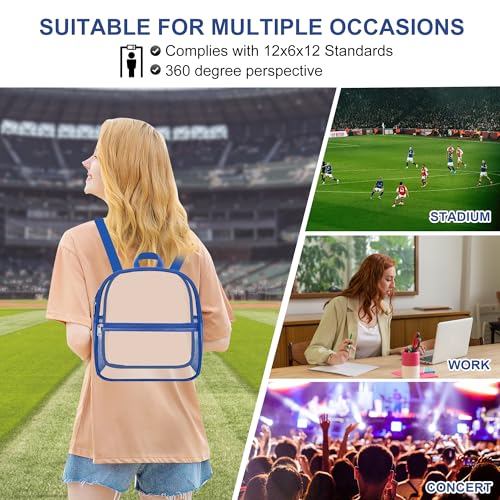 Image of Clear Backpack Stadium Approved, Stadium Bag Clear Bag 12 x 6 x 11 in